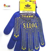 Перчатки TM TOTUS синие с точкой ПВХ 10 кл., 11 размер