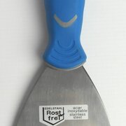 Шпательная лопатка стальная с нерж. покрытием, двухкомп. ручка 60 мм  Favorit