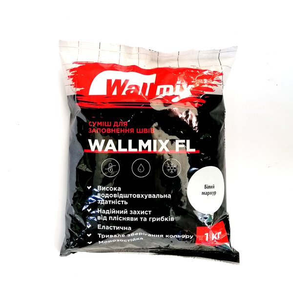 Затирка для швов Wallmix FL белый мрамор 1кг, ТМ WallMix