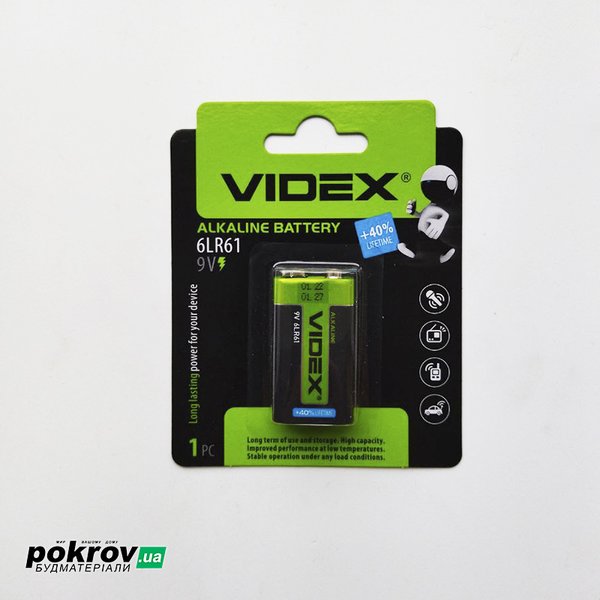 Батарея VIDEX 6LR61/9V (крона)