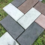 Плитка тротуарная Брусчатка Италия, серая 300х150х35 мм (22шт. в м2)