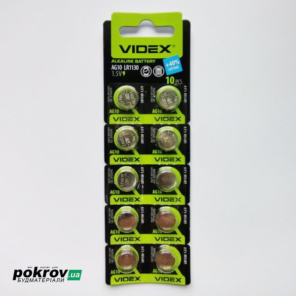 Батарейка часовая Videx AG 10 LR1130 BLISTER