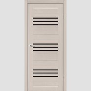Дверне полотно Трио (800х2000, Альба белая, чёрное стекло)