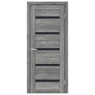 Полотно дверное EКO ТМ DOORS 2000х800х40мм С 026 BG (стекло чёрное) (дуб сиерра)