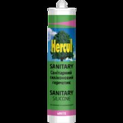 Герметик санітарний Сіліконовий Sanitary, Білий 280 ml 340 г, Hercul