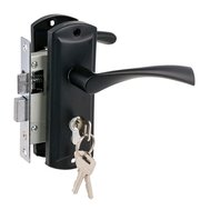 Ручка дверная с замком и цилиндром FZB ET-15184 ORB (50 мм) черная