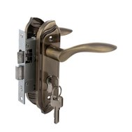 Ручка дверная с замком и цилиндром FZB ET-15187 (50 mm) АВ ключ/ключ