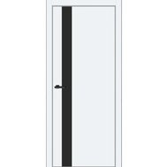 Полотно дверне ПВХ ТМ DOORS 2000х800х40мм TRENTO 03 (скло чорне)  (емаліт білий)