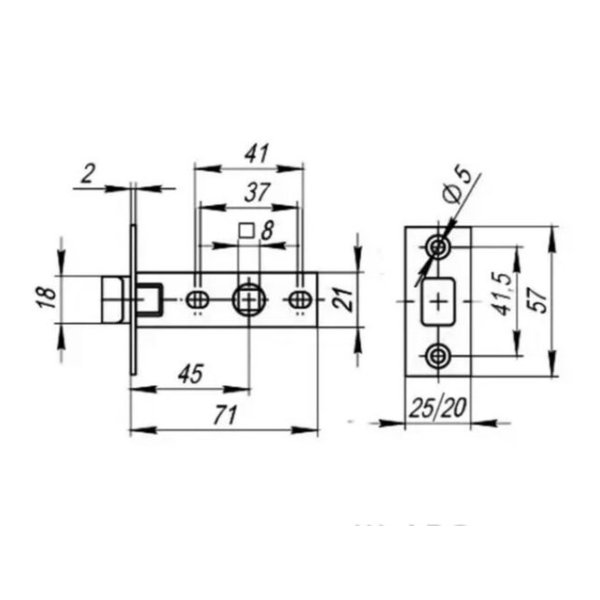 Міжкімнатний механізм USK 100 PVC Black