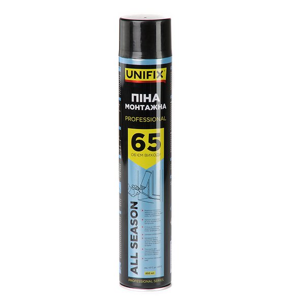 Піна монтажна ПРОфесійна 65 л 850 мл Всесезон, UNIFIX