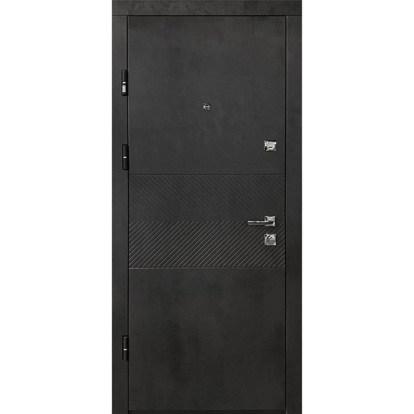 Двері вхідні мдф/мдф ПК-560 Q Оксід чорний/світлий (860L)