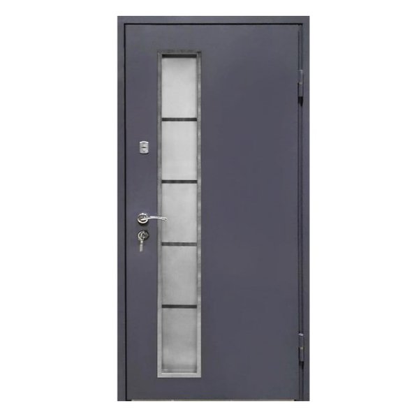 Двері вхідні мет (рал 7024)/мдф Galicia СБ Лайн 860 праві